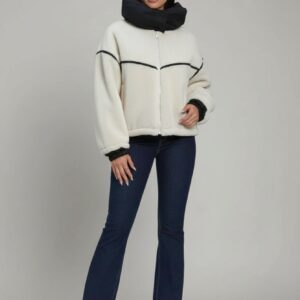 Teddy-Jacke mit abnehmbarer Kapuze